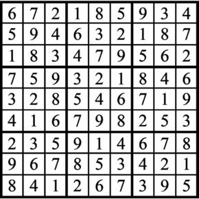 Answers to Previous Sudoku Puzzle