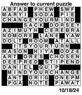 Answers to Previous Crossword