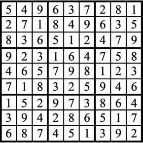 Answers to Previous Sudoku Puzzle