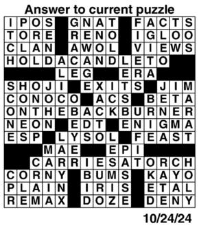 Answers to Previous Crossword