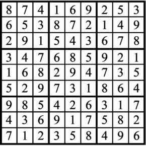 Answers to Previous Sudoku Puzzle