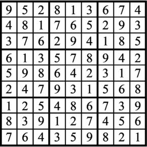 Answers to Previous Sudoku Puzzle