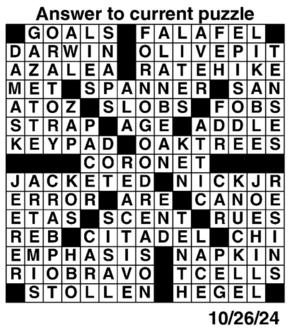 Answers to Previous Crossword