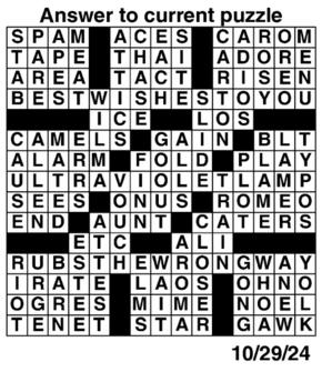 Answers to Previous Crossword