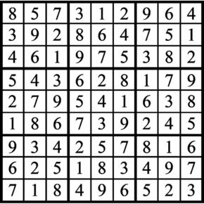 Answers to Previous Sudoku Puzzle