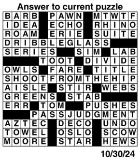 Answers to Previous Crossword