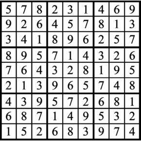 Answers to Previous Sudoku Puzzle