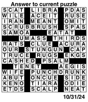 Answers to Previous Crossword