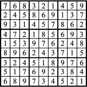 Answers to Previous Sudoku Puzzle