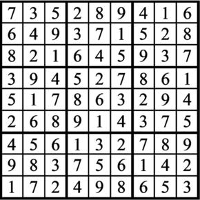 Answers to Previous Sudoku Puzzle