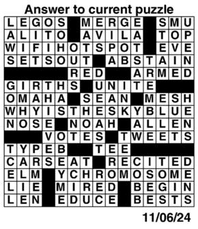 Answers to Previous Crossword