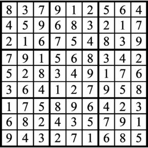 Answers to Previous Sudoku Puzzle