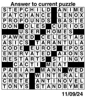 Answers to Previous Crossword