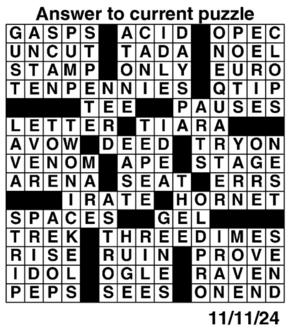 Answers to Previous Crossword