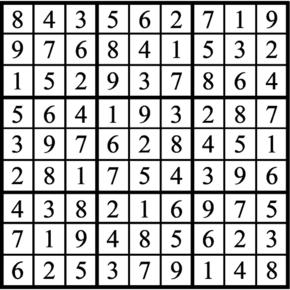 Answers to Previous Sudoku Puzzle