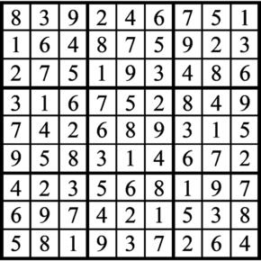 Answers to Previous Sudoku Puzzle