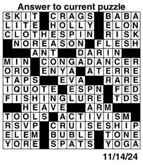 Answers to Previous Crossword