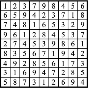 Answers to Previous Sudoku Puzzle