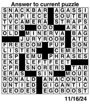 Answers to Previous Crossword