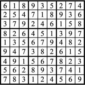 Answers to Previous Sudoku Puzzle