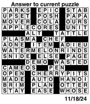 Answers to Previous Crossword