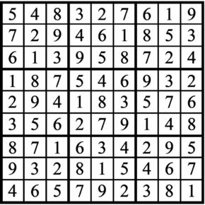 Answers to Previous Sudoku Puzzle