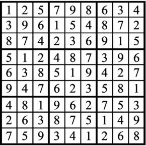 Answers to Previous Sudoku Puzzle