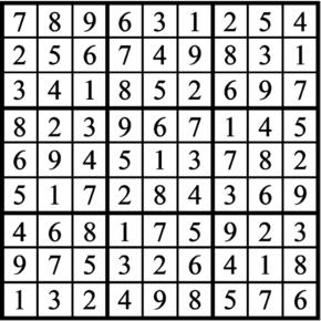 Answers to Previous Sudoku Puzzle