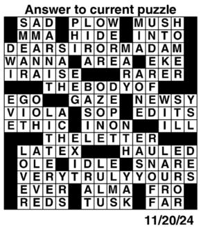 Answers to Previous Crossword