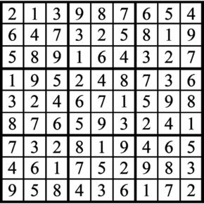 Answers to Previous Sudoku Puzzle