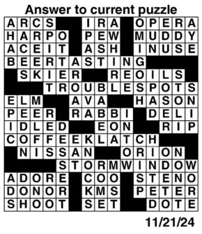 Answers to Previous Crossword