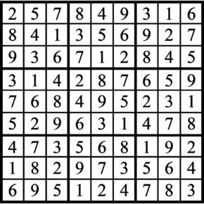 Answers to Previous Sudoku Puzzle