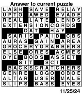 Answers to Previous Crossword