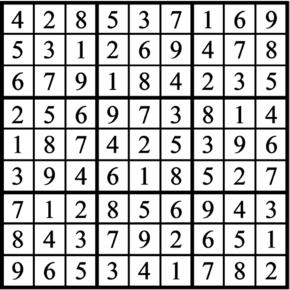 Answers to Previous Sudoku Puzzle