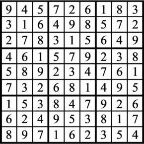 Answers to Previous Sudoku Puzzle