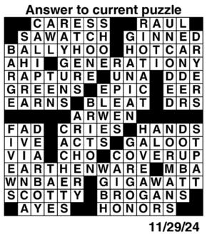 Answers to Previous Crossword