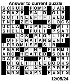 Answers to Previous Crossword