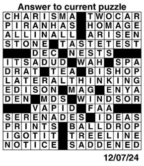 Answers to Previous Crossword