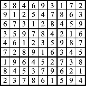 Answers to Previous Sudoku Puzzle