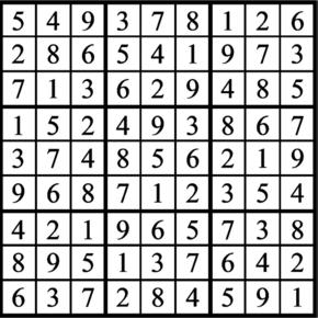 Answers to Previous Sudoku Puzzle