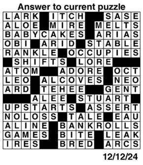 Answers to Previous Crossword