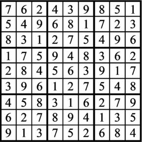 Answers to Previous Sudoku Puzzle