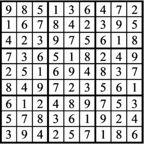 Answers to Previous Sudoku Puzzle