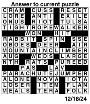 Answers to Previous Crossword