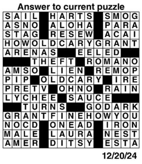 Answers to Previous Crossword