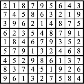 Answers to Previous Sudoku Puzzle