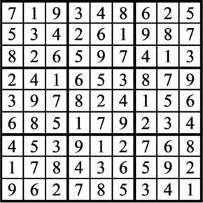 Answers to Previous Sudoku Puzzle