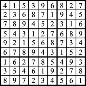 Answers to Previous Sudoku Puzzle