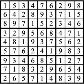 Answers to Previous Sudoku Puzzle