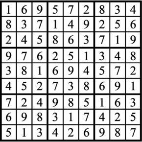 Answers to Previous Sudoku Puzzle